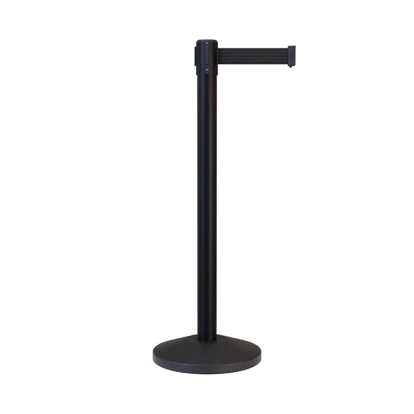 Stanchion Retractable Belt Barrier Black - 11'