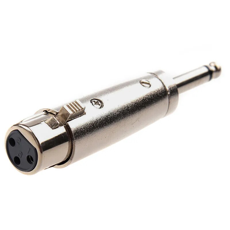 XLR Female Low-Z Balanced to TS 1/4" Male Hi-Z Unbalanced Adapter