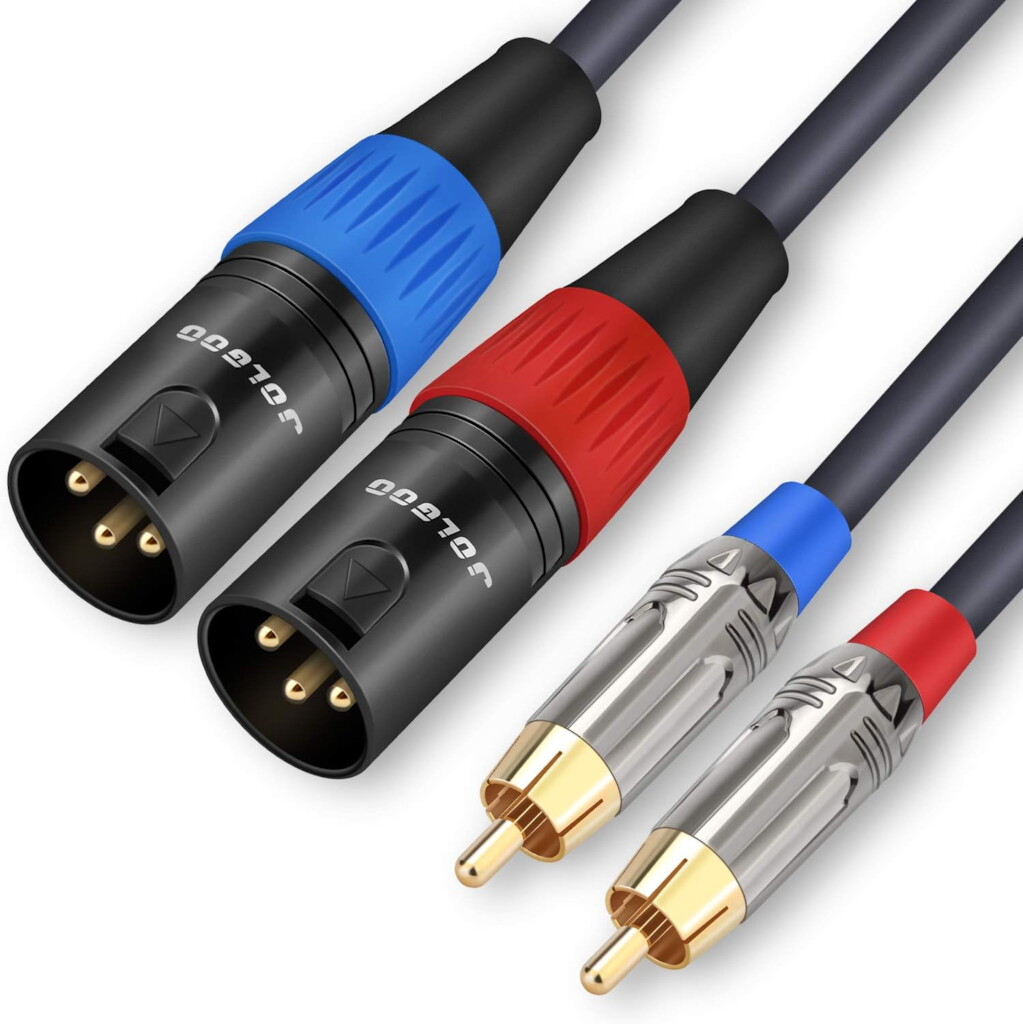 Dual RCA Male to Dual XLR Male Cable - 6'