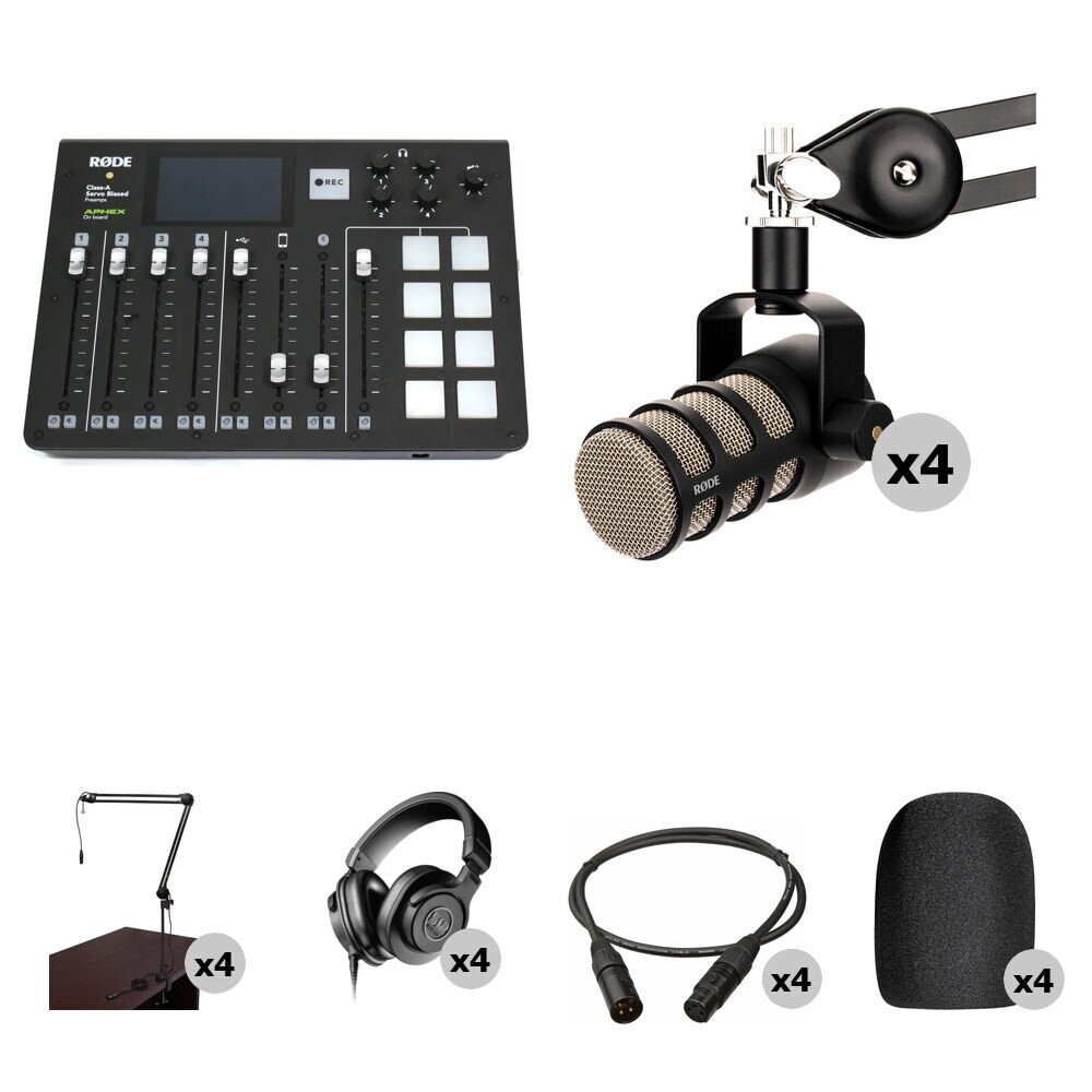 Rode Rodecaster Pro 4-Person Podcasting Kit