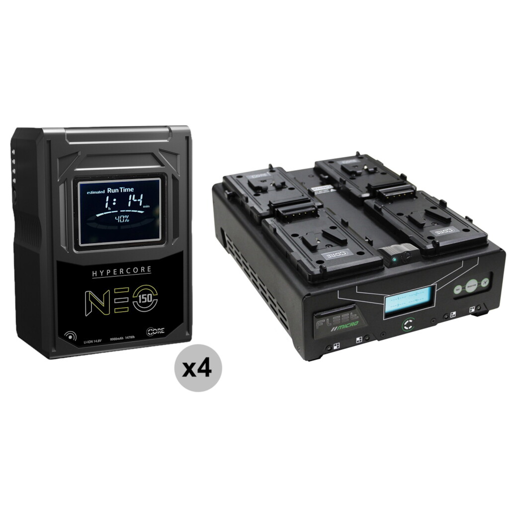 V-Mount Battery Quad Pack with Charger - 150Wh (Hypercore)