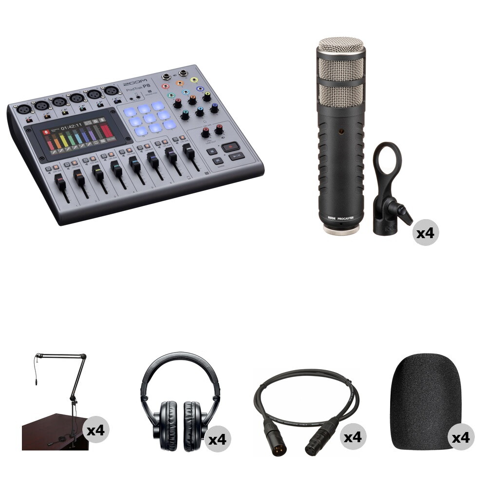 Zoom PodTrak 4-Person Podcasting Kit