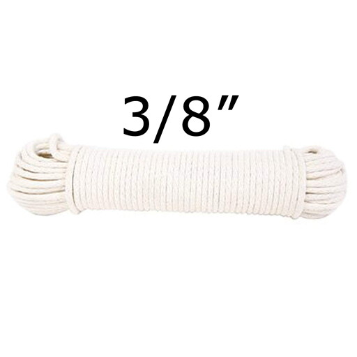 Sash Cord, Glazed - White #12 (3/8") x 100'