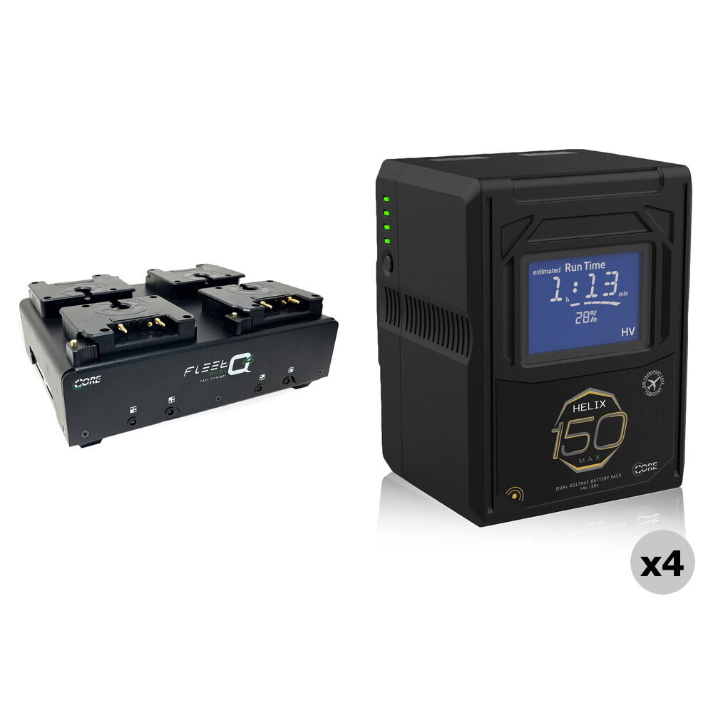 Gold Mount Helix Max Dual-Voltage Quad Pack with Charger - 147Wh