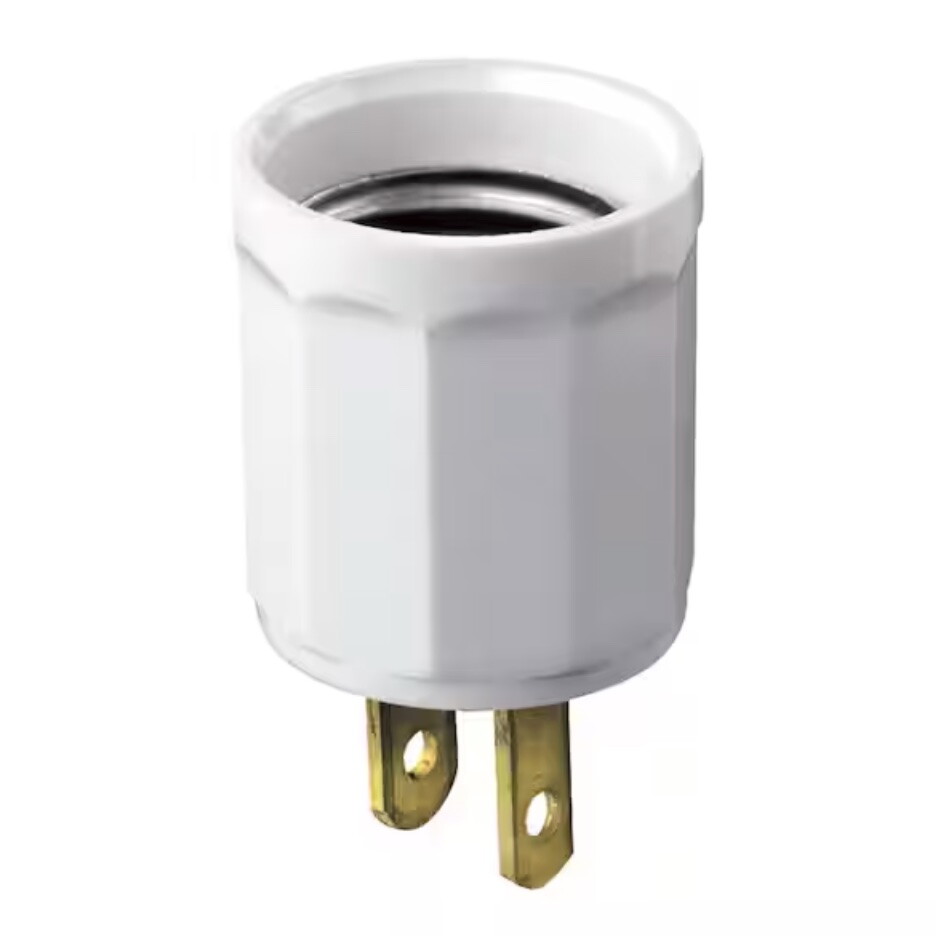 Outlet-to-Socket Light Plug - White
