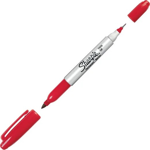 Sharpie Twin Tip Permanent Markers - Red