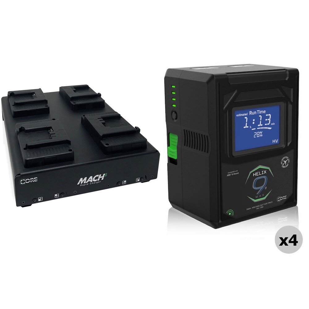 B-Mount Helix Max Dual-Voltage Quad Pack with Charger - 147Wh