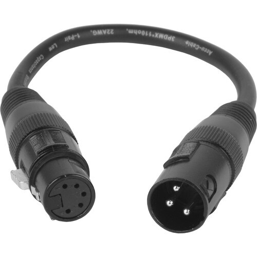 DMX XLR 3-pin Male to 5-pin Turnaround