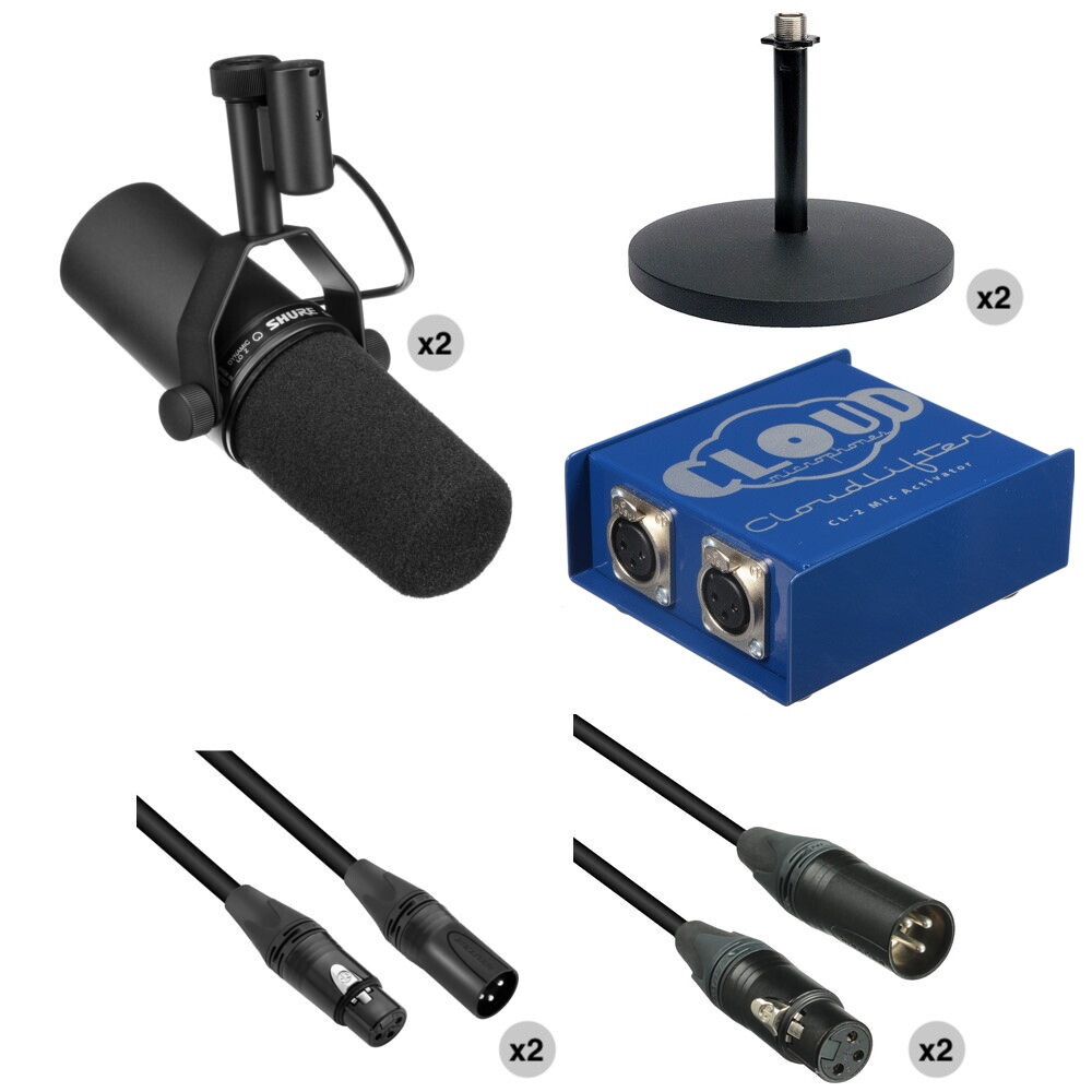 Shure SM7B Dual Dynamic Vocal Microphone and Cloudlifter Kit