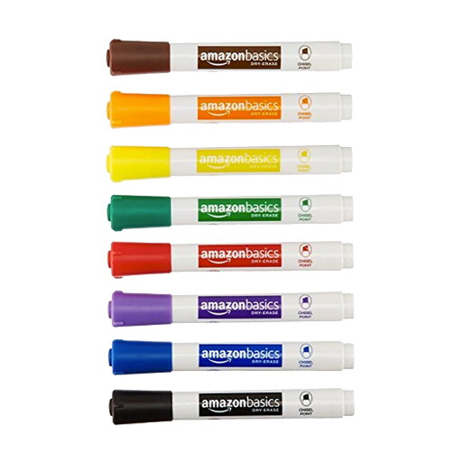 Dry Erase Markers - Various Colors, Pack of 8