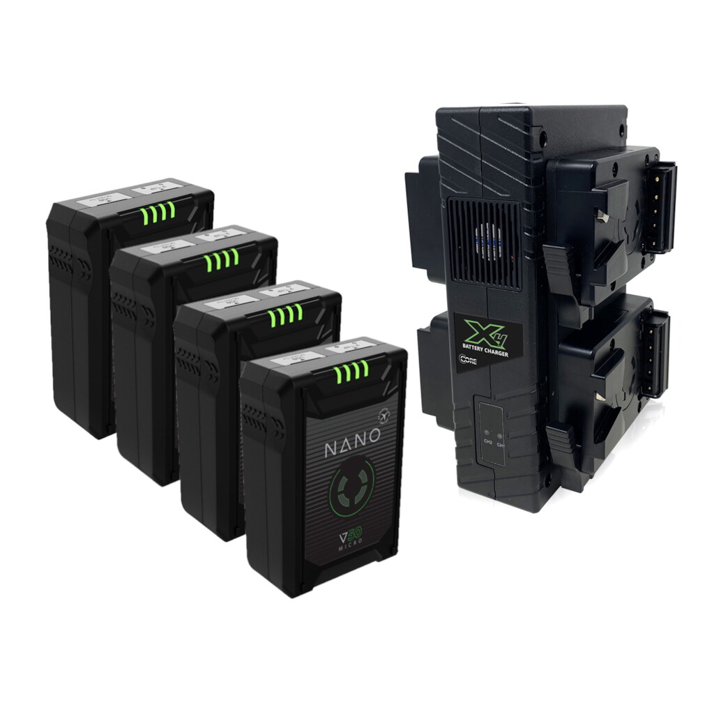 V-Mount Nano Battery Quad Pack with Charger - 50Wh