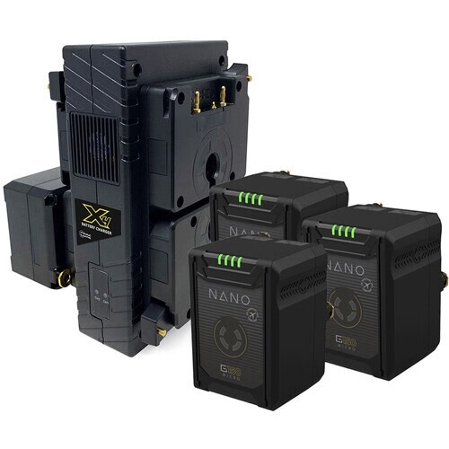 Gold Mount Nano Battery Quad Pack with Charger - 150Wh