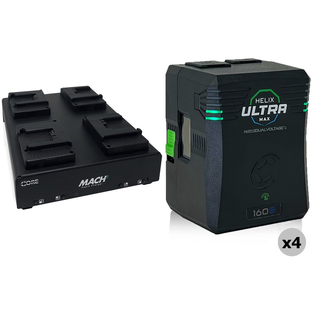 B-Mount Helix Ultra Max Dual-Voltage Quad Pack with Charger - 158Wh