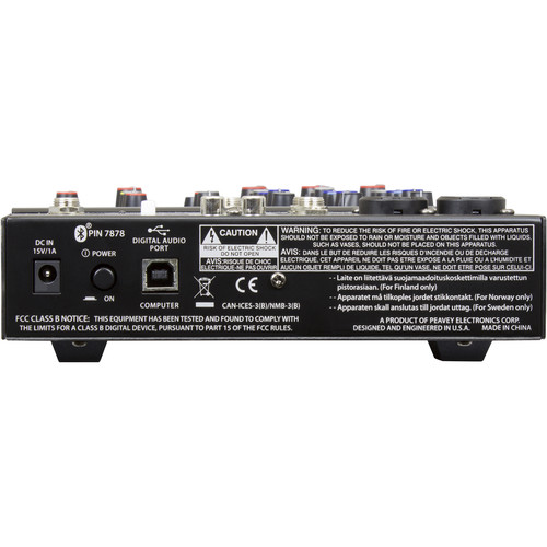 image of Peavey PV 6 BT Audio Mixer with Bluetooth and Effects